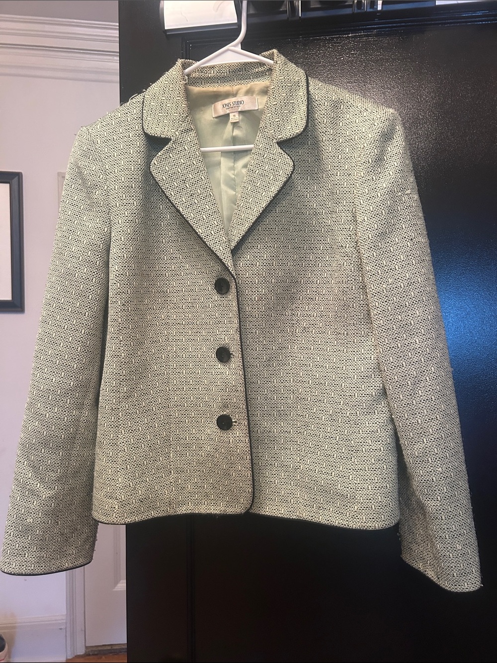 Jones New York Light Gray Tweed Blazer Jacket